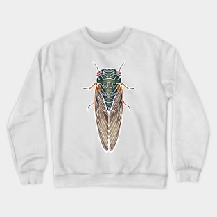 Art Nouveau Cicada White Outline Crewneck Sweatshirt